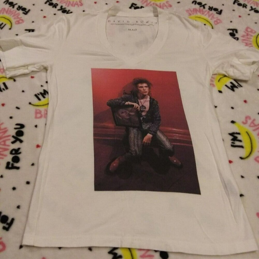 Vintage Rare David Bowie M.A.D Moonage Devilment Space Oddity Size 44 T-shirt